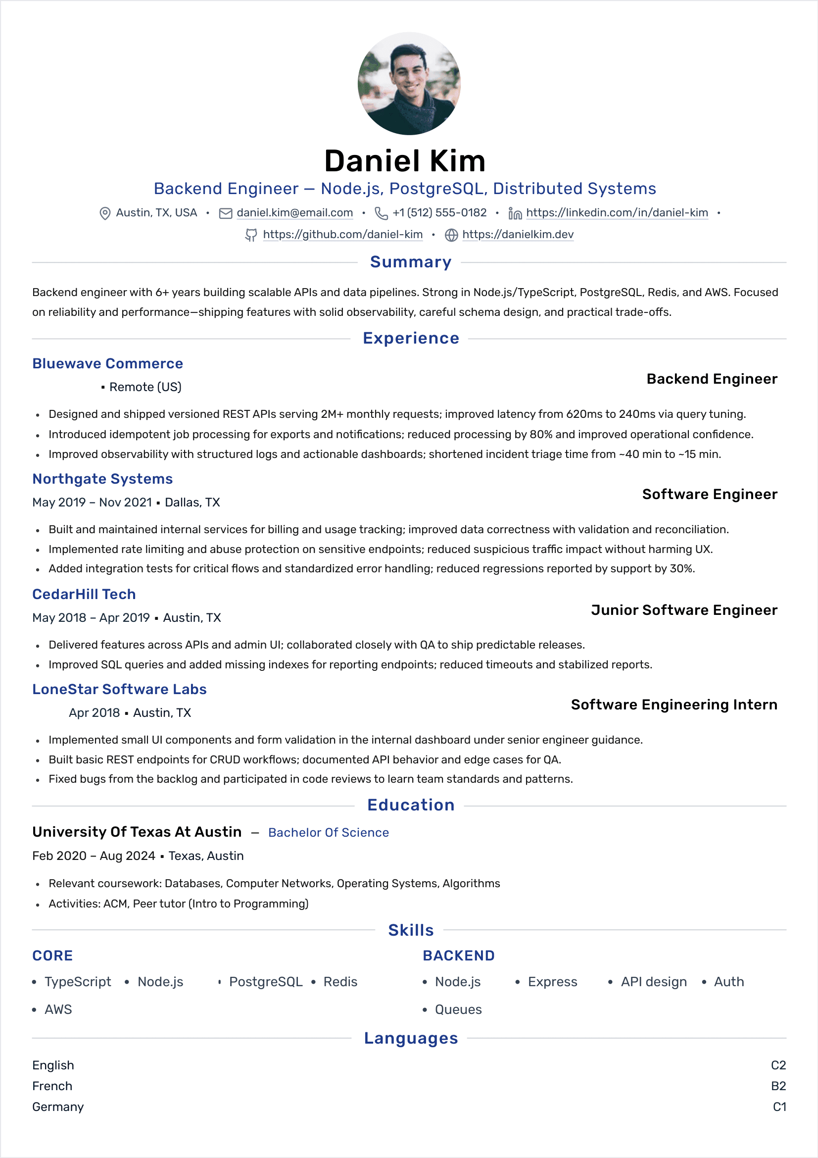 ATS Minimal resume template