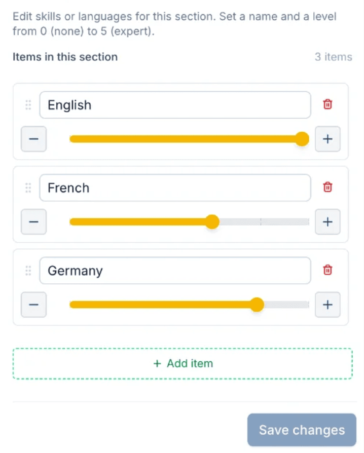 Header & contact editor in Roleframe